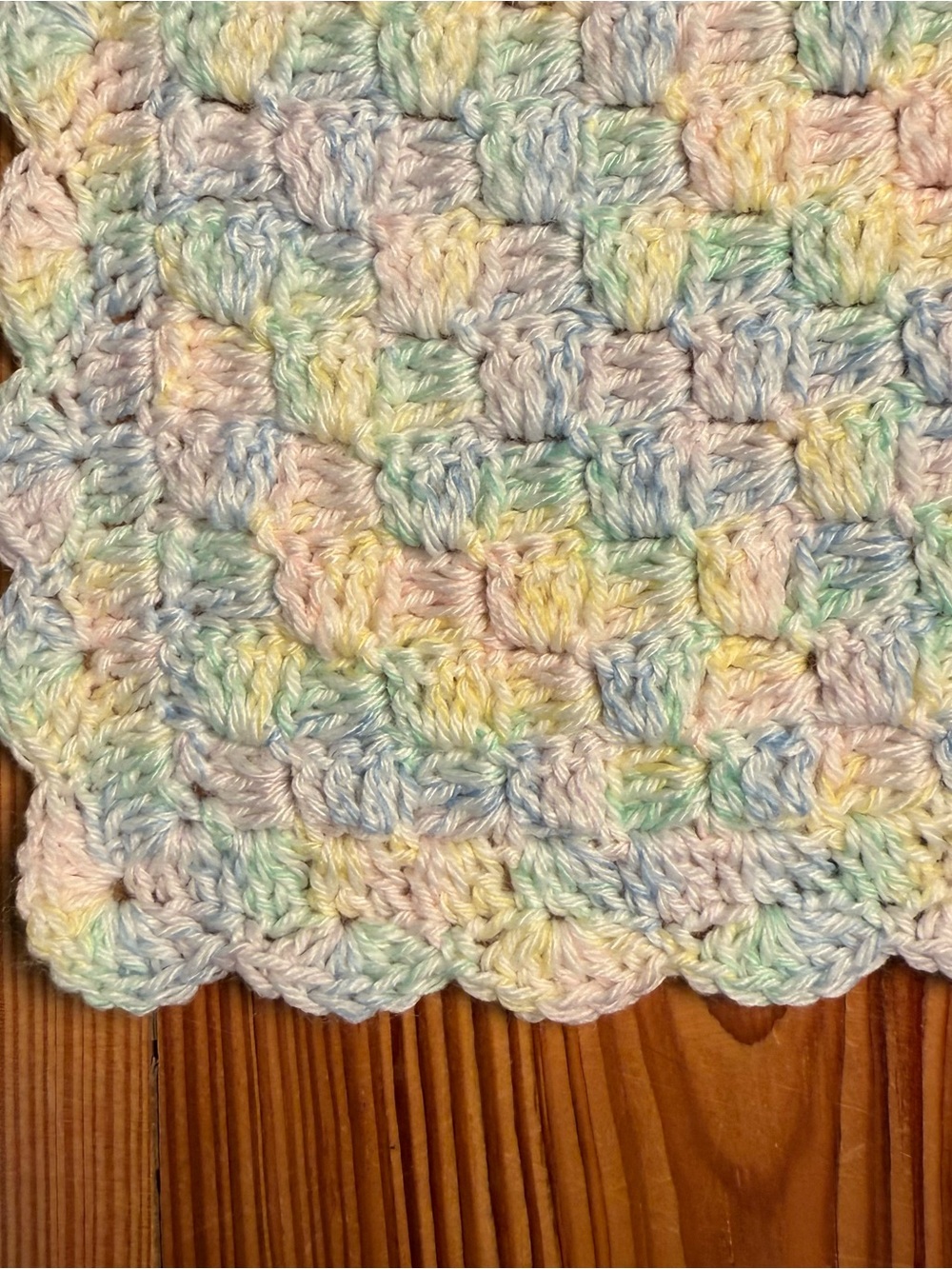 Handmade Pastel Crochet Baby Blanket - Multi-Color